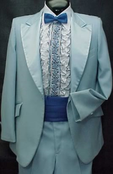 SKY BABY BLUE MENS TUXEDO JACKET or 4pc TUX RETRO AFTER VINTAGE WEDDINGS  PROM
