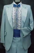 SKY BABY BLUE MENS TUXEDO JACKET or 4pc TUX RETRO AFTER 6 VINTAGE WEDDINGS PROM