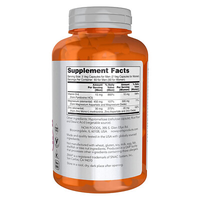 Recupero Sportivo, Complesso ZMA, Now Foods, Sport, 180 Capsule - Foto 8