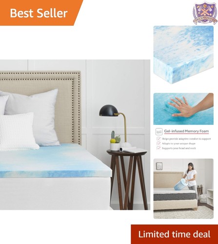 1.5" Memory Foam Twin Mattress Topper, Gel-Cooling, Adaptive Comfort, Spot Clean