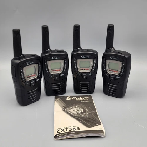 Cobra Micro Walkie Talkies Set 4 CXT385 2-Way Radios Emergency Camping Storm