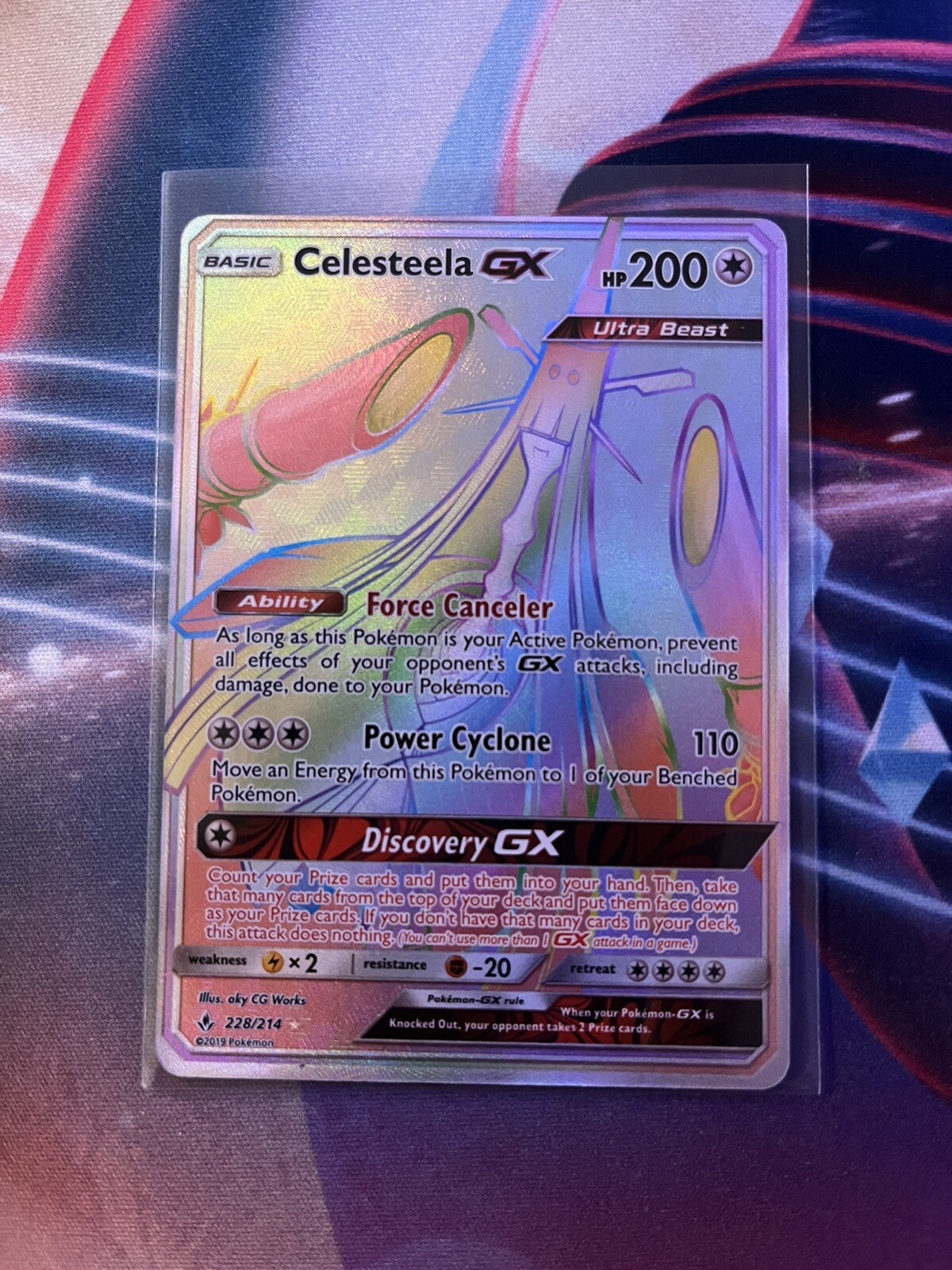 Celesteela GX 228/214 Secret Rainbow Rare Unbroken Bonds Pokemon TCG NM/M