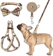 Dog Harness Collar Leash Set,Adjustable No Pull Escape Proof Small Dog Harnes...