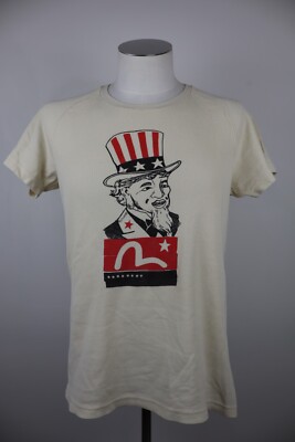 EVISU EU-ED UNCLE SAM COTTON JERSEY MEN'S SIZE L MAN VINTAGE COTTON CASUAL T-SHIRT