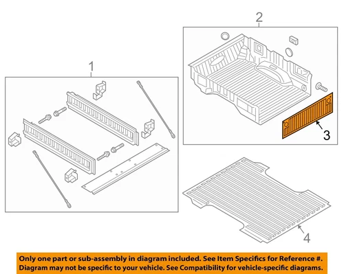 FORD OEM Super Duty 2017-2022 Black Tailgate Bed Liner HC3Z99000A38CA