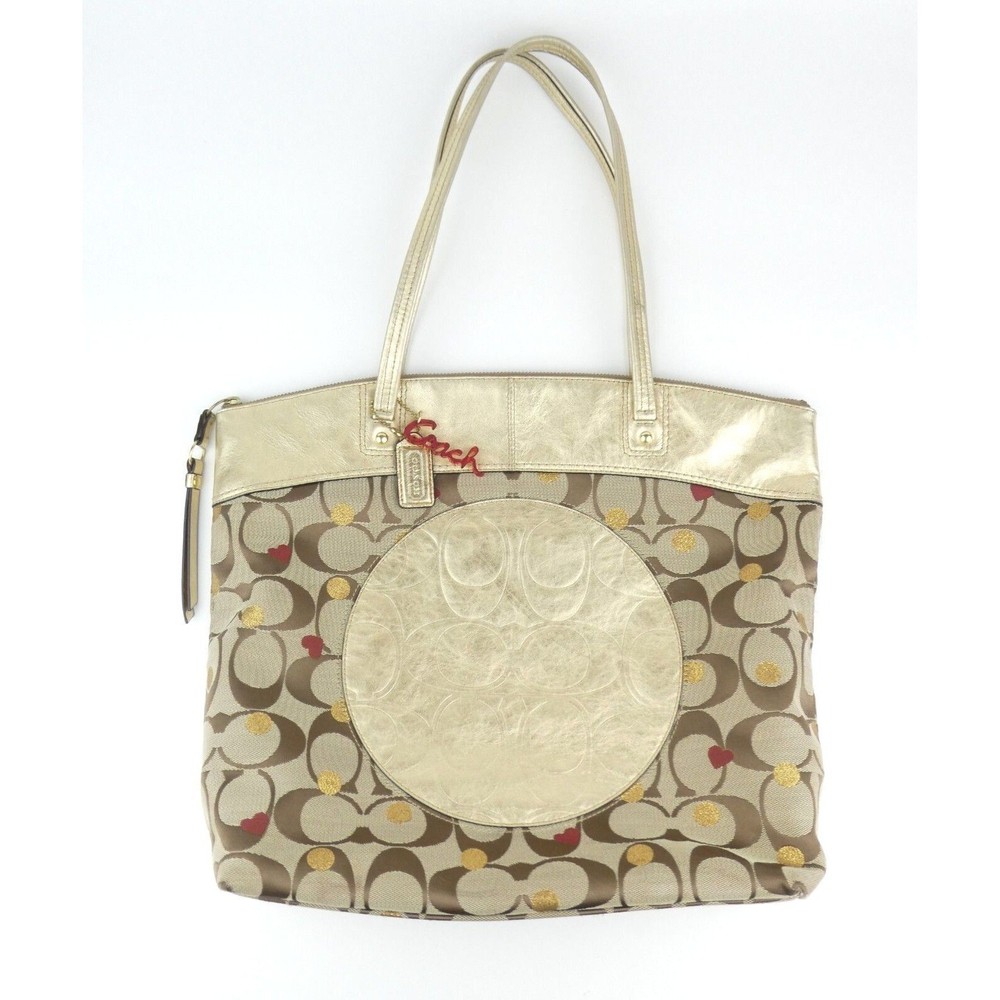 Coach Laura Signature Khaki Secret Admirer Tote F18870
