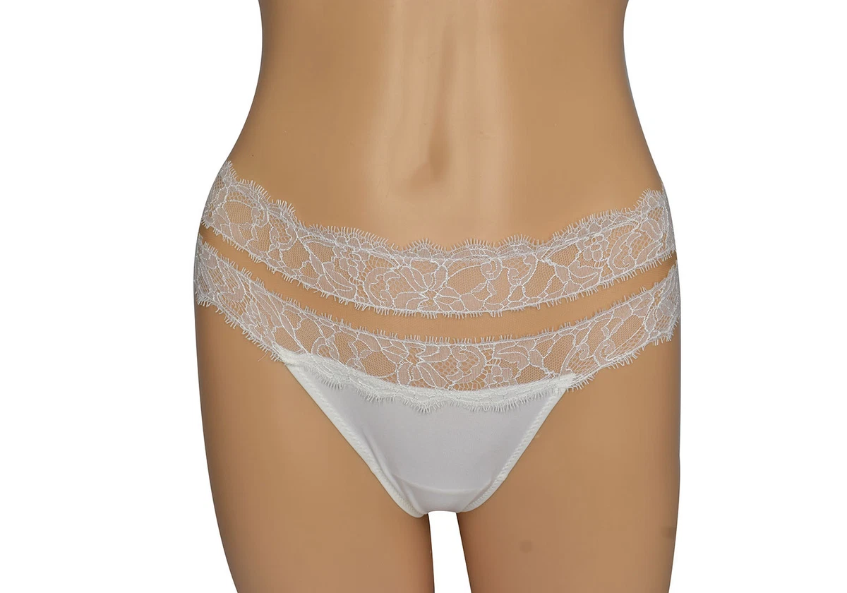 Ropa Interior La Perla Mujer Blanco Liso Encaje Breve Damas Semi Transparente ntima Nueva