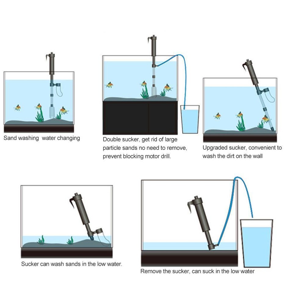 Aquarium Water Changer Syphon Fish Tank Vacuum Cleaner Adjustable