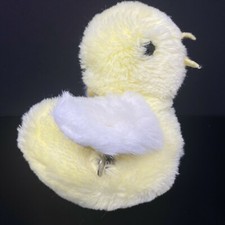 Vintage Yellow Baby Chick Plush Music Easter Parade Gingham Wings Stuffed Animal