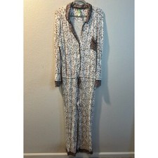 Women s Honeydew brown leopard print jumpsuit pajamas size large L