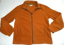 TEK GEAR fleece Jacket size Medium orange fleece coat (ab39)