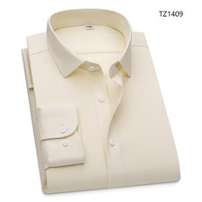 Mens Dress Shirts Formal Business Long Sleeves Bamboo Non Iron Casual Shirts Top