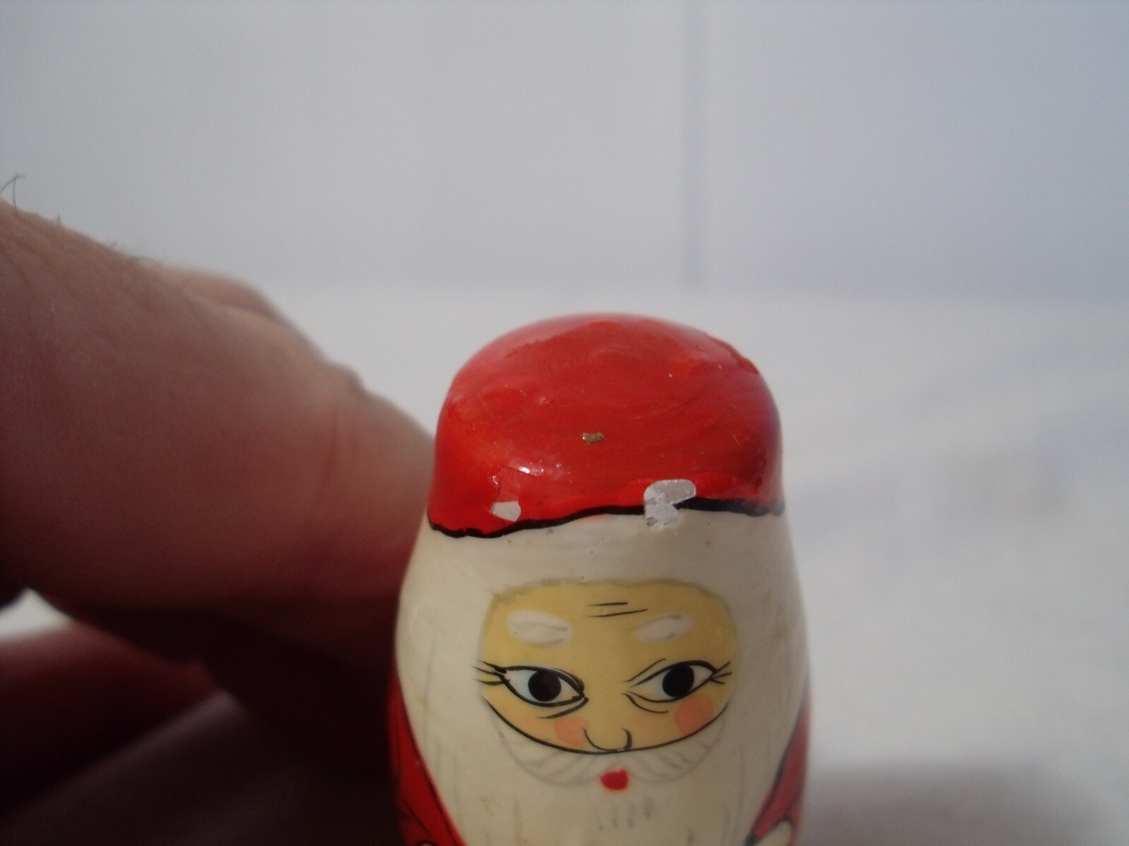 Vintage Wooden Santa Nesting Dolls SET OF 6 Pre OwnedSanta Holding