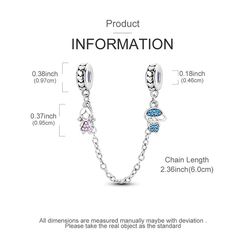 MULA Original Jungen Mädchen Sicherheitskette DIY Charm Für Armband 925 Silber - Bild 3 von 4