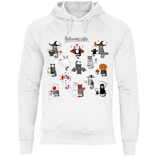 Halloween Cats Dueño de gatos Amante de los gatos Gato Hombre Sudadera con capucha - Imagen 15 de 15