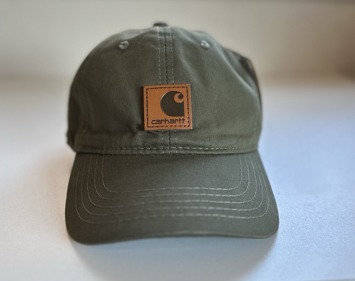 Carhartt Hat NEW w/tags Leather Green Cotton Canvas Baseball