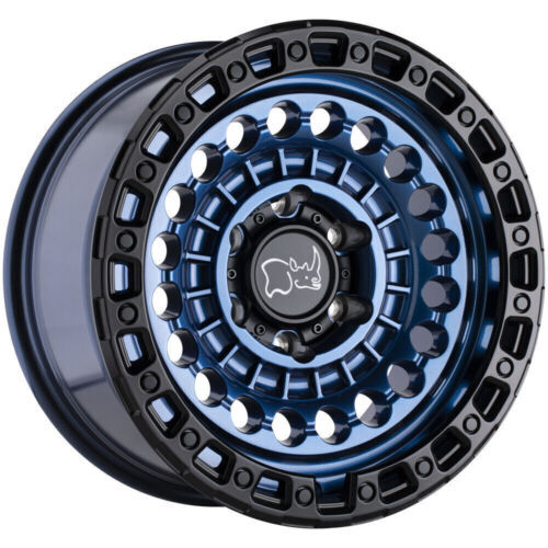 4-Black Rhino Sentinel 17x8.5 8x180 -18mm Blue Wheels Rims 17