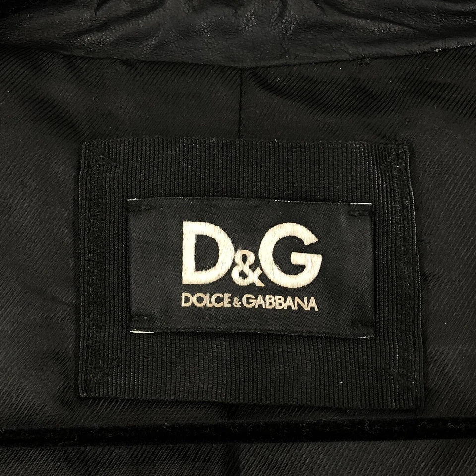 Chaqueta Abrigo Dolce&Gabbana Motociclista Cordero Cuero Mujer Talla 44-XS Foto 4 de 4