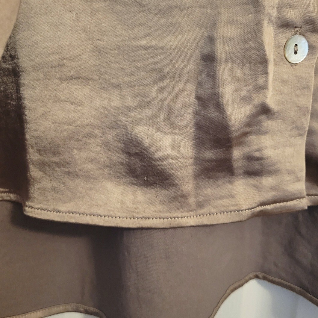 Holiday Satin Solid Button Up Shirt - image 2