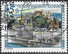 1987 Austria Sg 2122 200th Anniversary of Salzburg Town Charter Fine Used