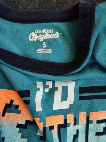 Lot Of 2 Boys Kids Size 5 Oshkosh Originals Gaming T-Shirt & Puma Shorts Outfit - Picture 5 of 7