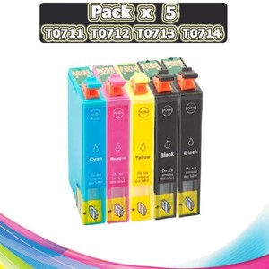 5 TINTAS T0711 T0715 COMPATIBLE NON OEM PARA IMPRESORAS EPSON STYLUS D92  DX4000 | eBay