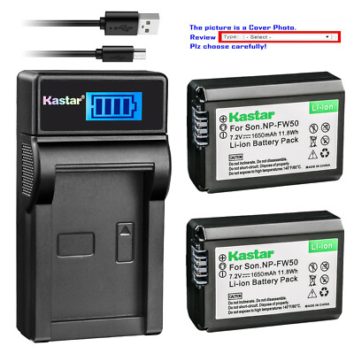 Kastar Battery LCD USB Charger for Sony NP-FW50 Sony NEX-5 NEX-5N NEX-5R NEX-5T