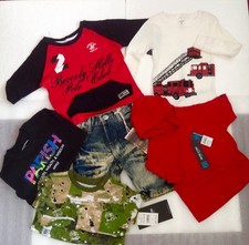 Summer Spring Baby Boy Outfits Shirts Short Pants 2T 6pc Red ivory black green