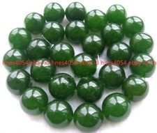 Natural 12mm Nephrite Green Jade Emerald Round Gemstone Loose Beads 15Inch