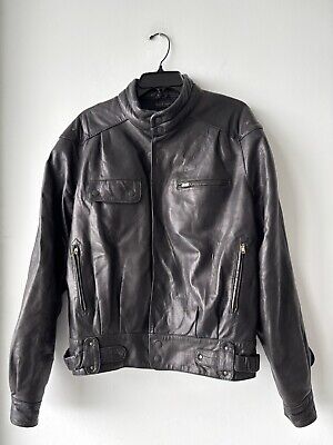 80s Vintage Sergio Valente Leather Bomber Jacket Fighter