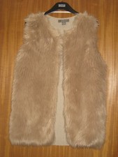 Primark Gilet Blonde Faux Fur / Knitted Sleeveless Cardigan Size M (10/12)