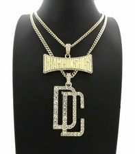 DREAM CHASERS DC CHAMPIONSHIP PENDANT 20" 24" CUBAN CHAIN HIP HOP NECKLACE