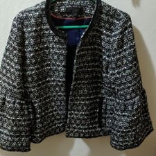 J. Crew Flutter Puff 3/4 sleeve blazer Tweed Jacket Women's size 2 Classic Quiet