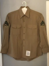 Defense Logistics Agency Khaki Long Sleeve Shirt Men's size 16 1/2 x 34