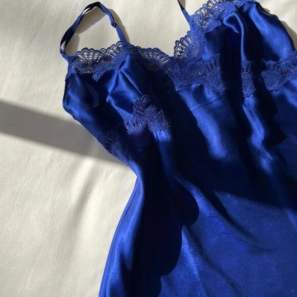 UNDERCOVER victorias secret y2k blu pizzo mini abito slip donna grande