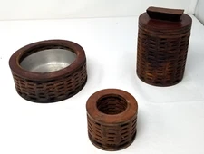 Chas A. Schieren New York Leather Cigarette Holder Ashtray Lighter Incomplete