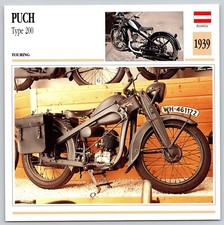 PUCH Type 200 1939  Austria Edito Service Atlas Motorcycle Card