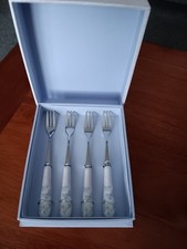 Laura Ashley Butterfly Garden Set Of 4 Cake Forks Afternoon Tea Fine China 