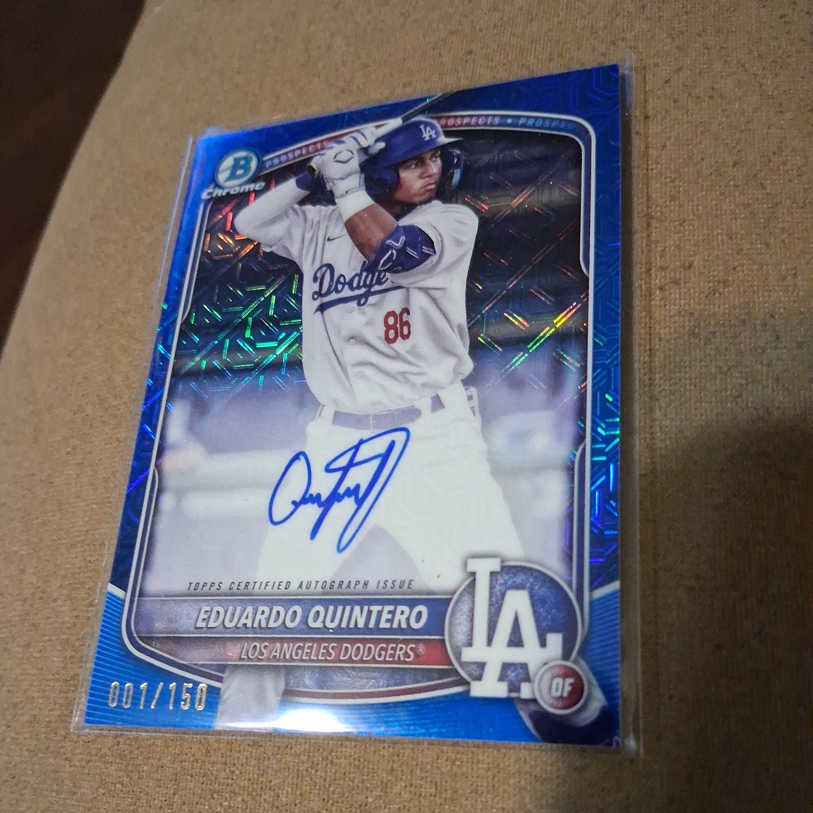 2025 Bowman Chrome Eduardo Quintero Blue Mojo Autograph 001/150 #BMA-EQ