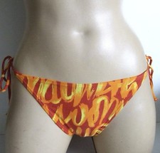 Quality Dark Red Orange Retro Tie-Sided Style Bikini Briefs - Size 14 - New