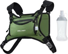 Running Vest with 350ml Soft Flask, Lightweight Adjustable Chest Pack with 4 Poc