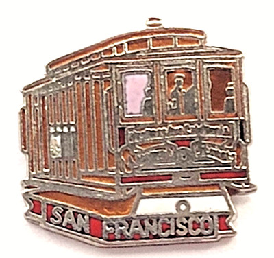 Vintage San Francisco CA Cable Car Pin Enamel California Souvenir Historic Tram