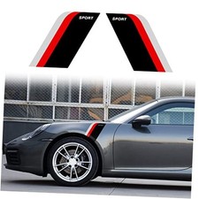 Vinyl Car Fender Hood Protection Side Sport Stripe Stickers Black-red-gray