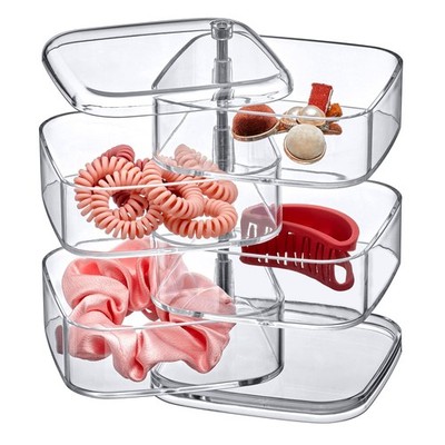 Best Amazing Abby - Inspire 4-Tier Acrylic Hair Accessories Organizer with Lid