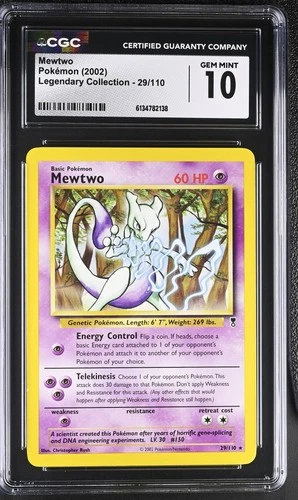 CGC 10 GEM MINT Mewtwo 29/110 Legendary (Collection) Non Holo Rare Pokemon Card
