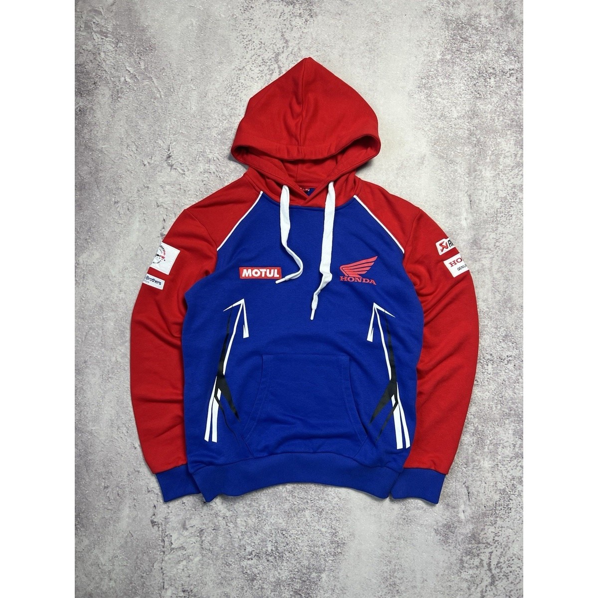 Vintage Honda Racing Team Hoodie Motul Akrapovic Genuine Licensed Official XS View 2