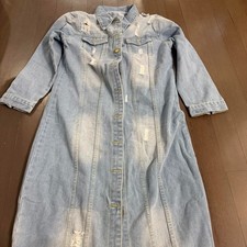 Women's long denim jacket. Size L