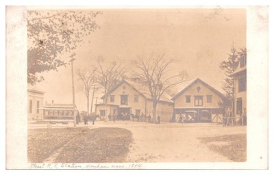 RPPC Wenham, MA Street Railway Station and Horsecar Depot., Image c.1894, CYKO