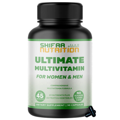 Shifaa Nutrition Halal Multivitamin for Women & Men, 90 Ct, Allergen-Free