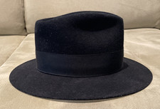 Stetson Hat - Vintage Men's Mallory Fedora Hat - Size M 7- 7 1/8, Black, Wool